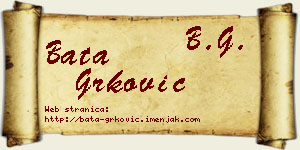 Bata Grković vizit kartica